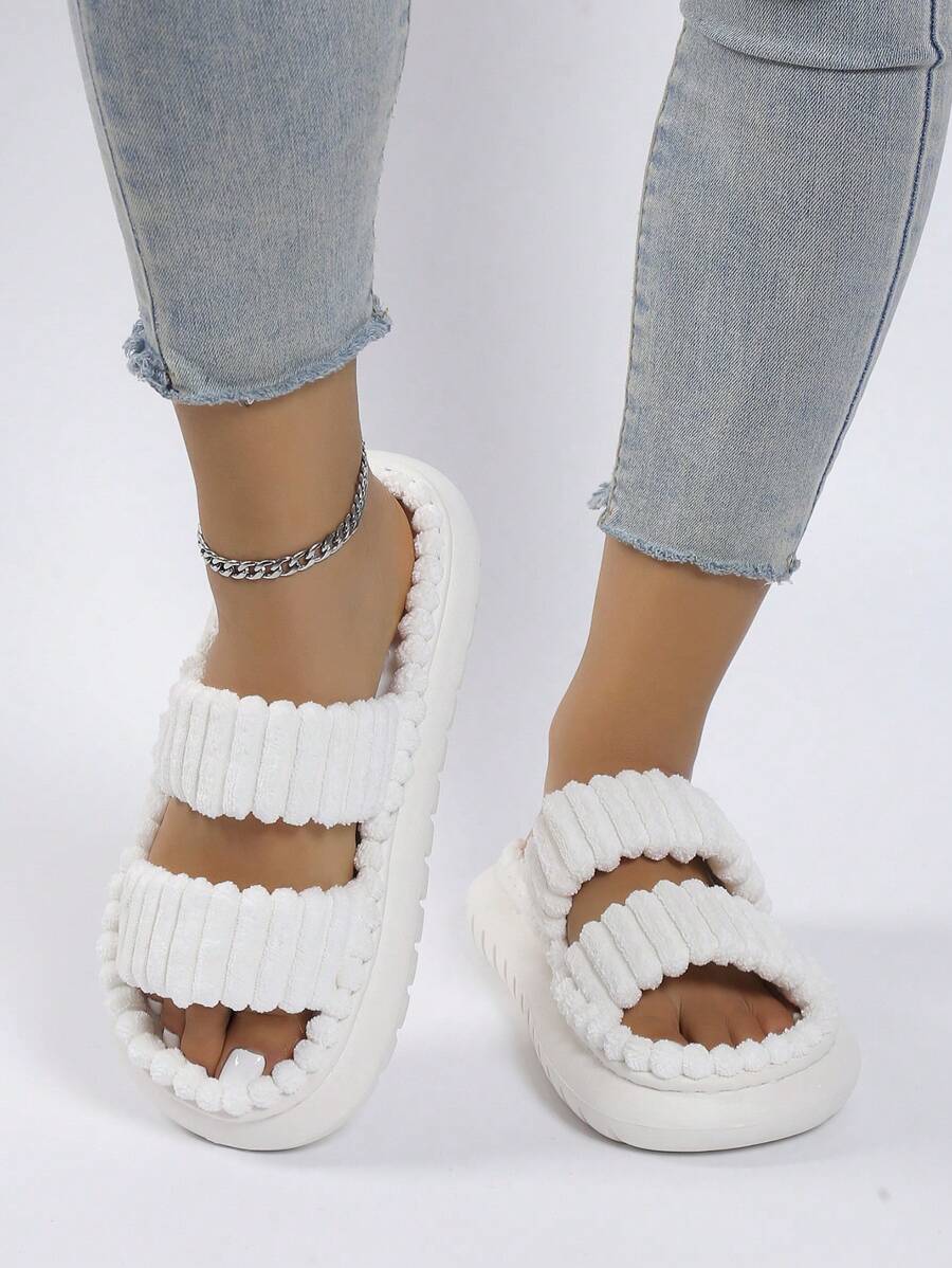 Plush Double-Strap Slides