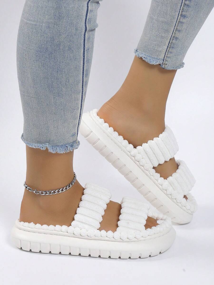 Plush Double-Strap Slides