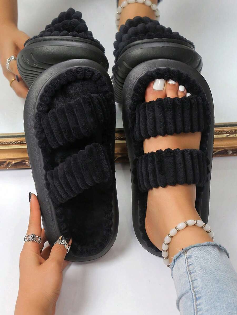 Plush Double-Strap Slides