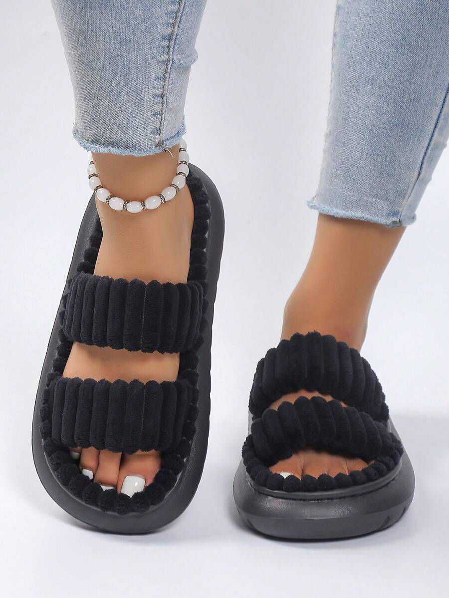 Plush Double-Strap Slides