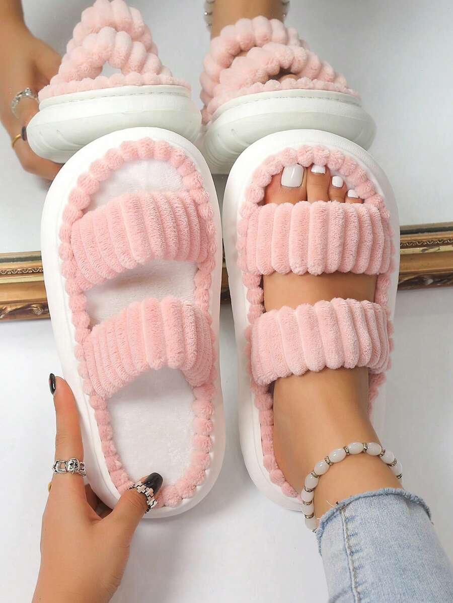 Plush Double-Strap Slides