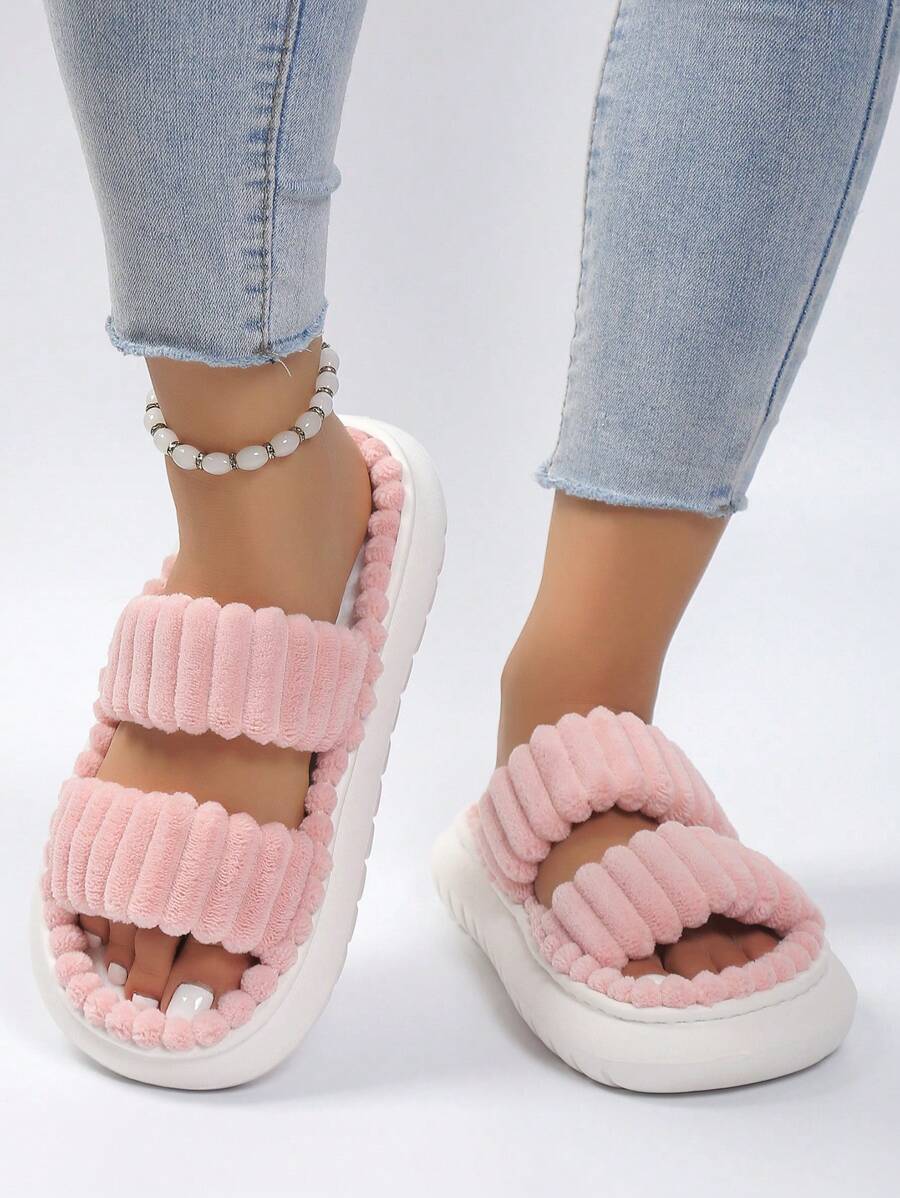 Plush Double-Strap Slides