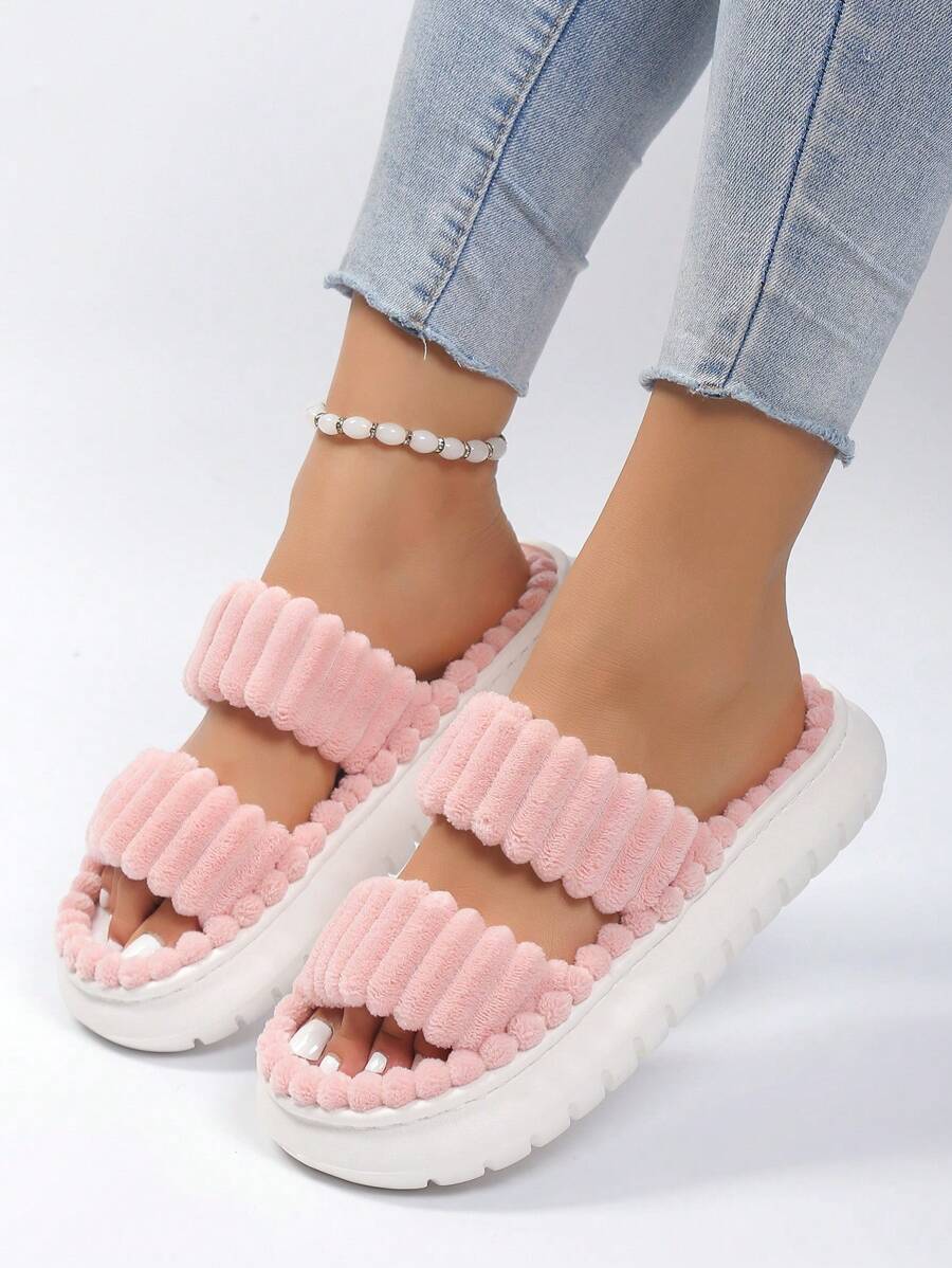 Plush Double-Strap Slides