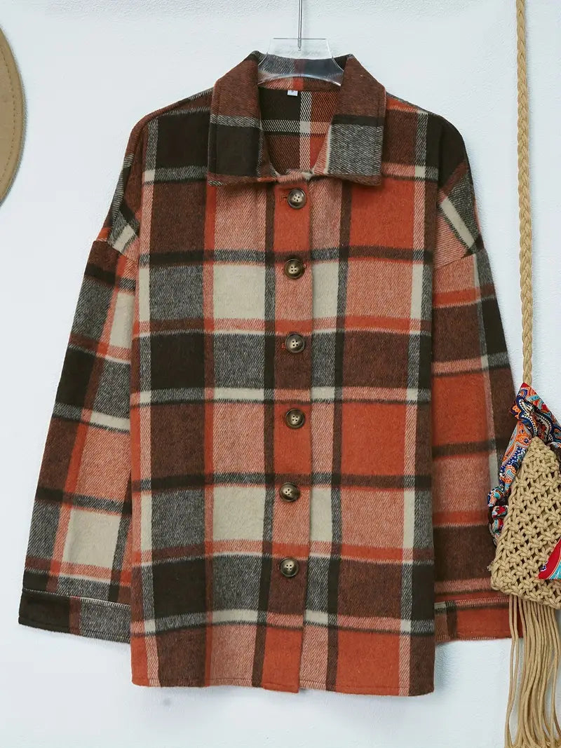 Fall Plaid Oversized Jacket