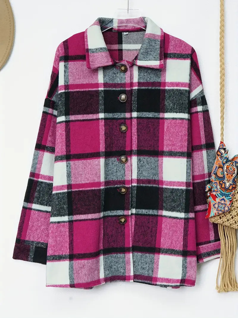 Fall Plaid Oversized Jacket