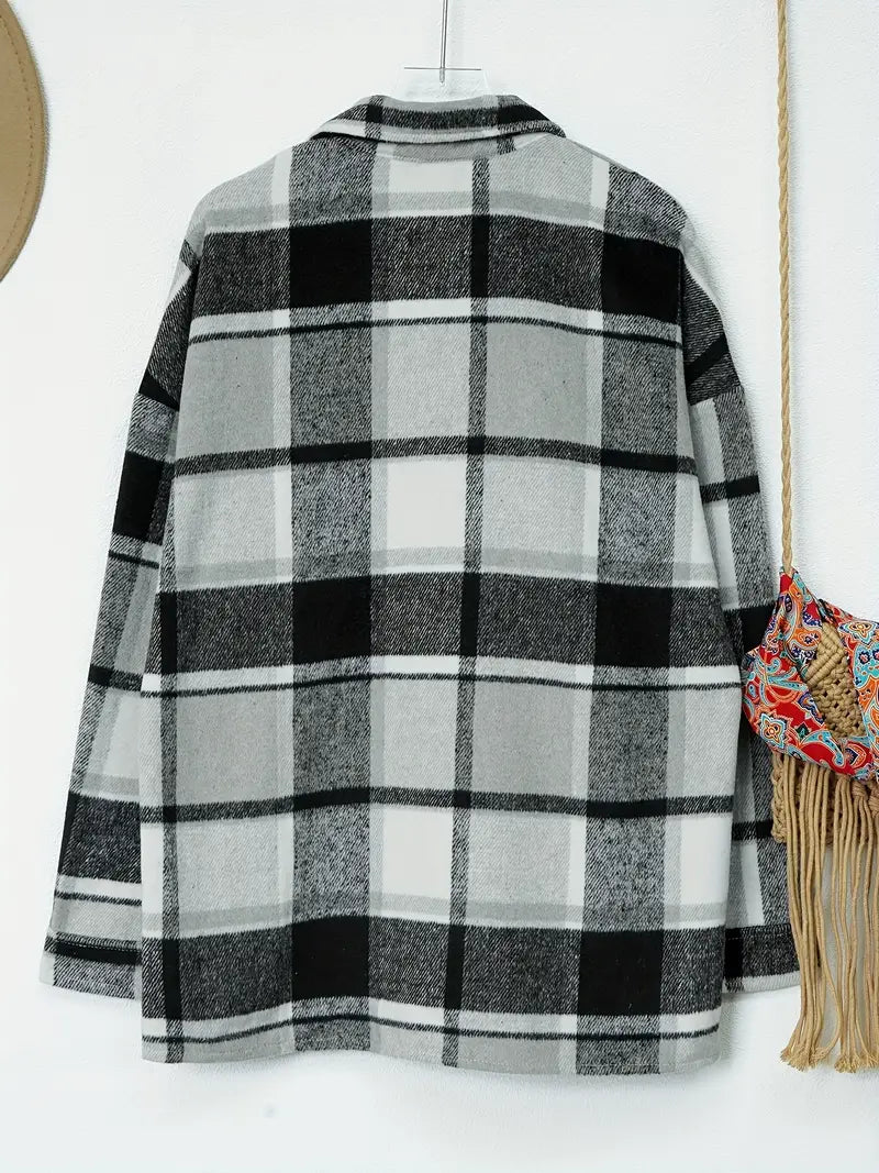 Fall Plaid Oversized Jacket