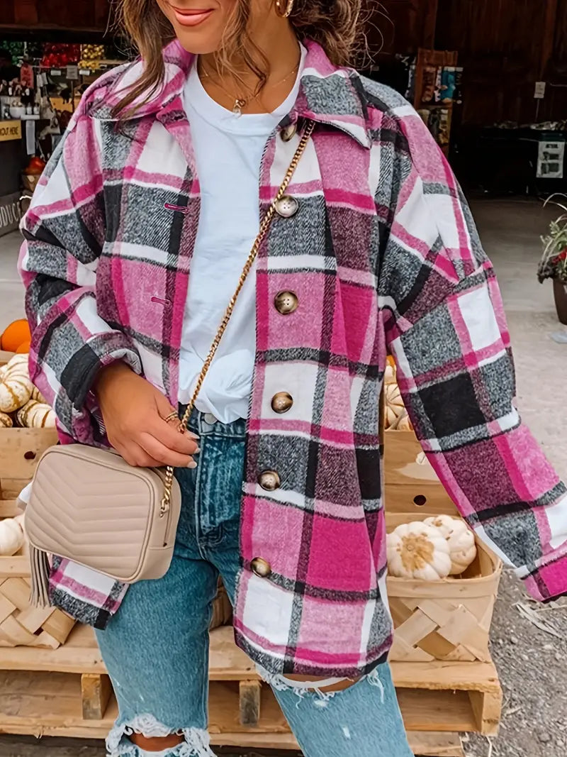 Fall Plaid Oversized Jacket