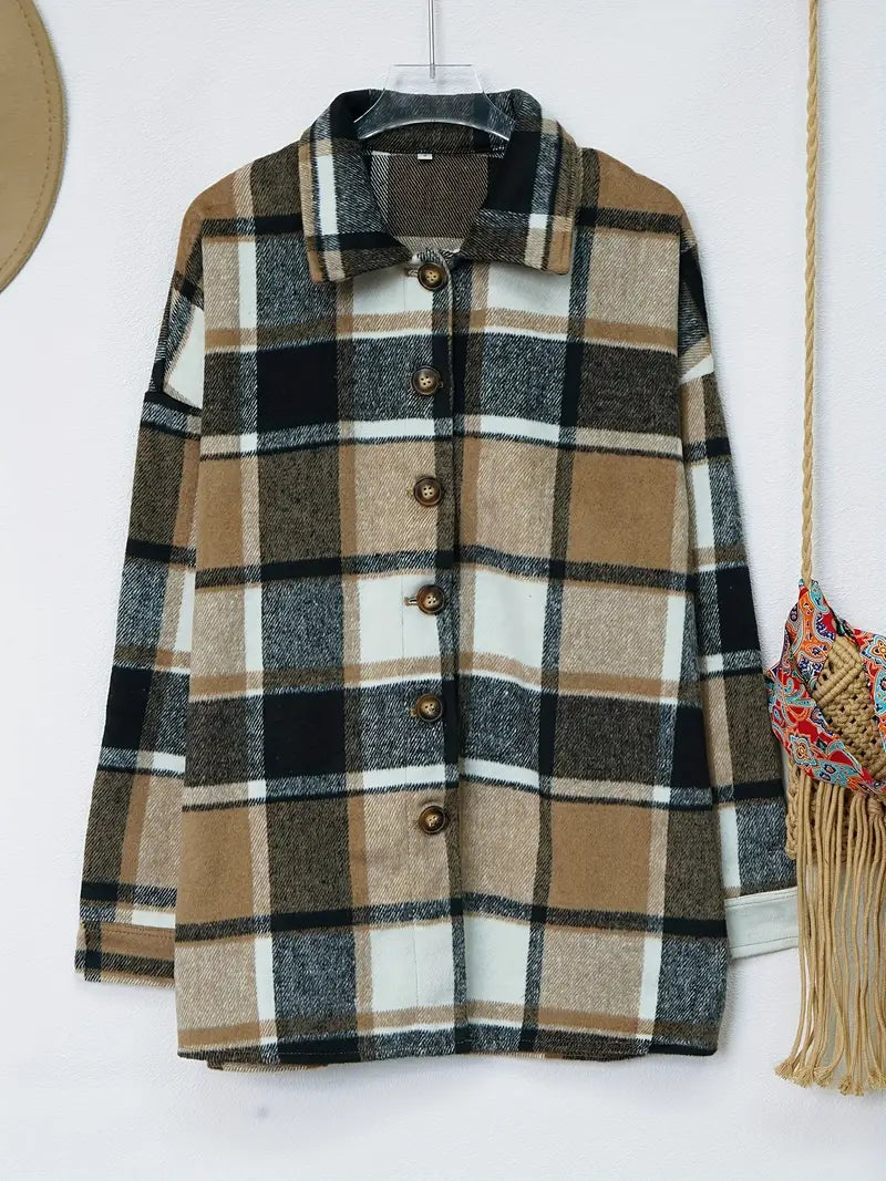 Fall Plaid Oversized Jacket