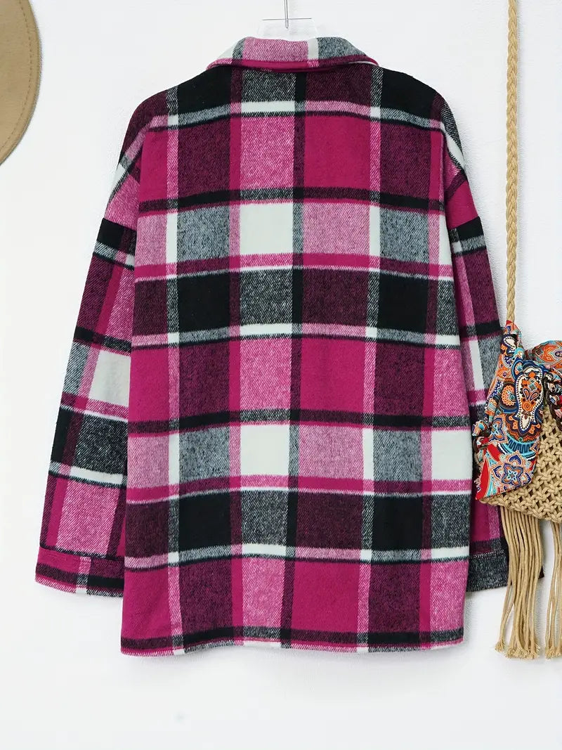 Fall Plaid Oversized Jacket