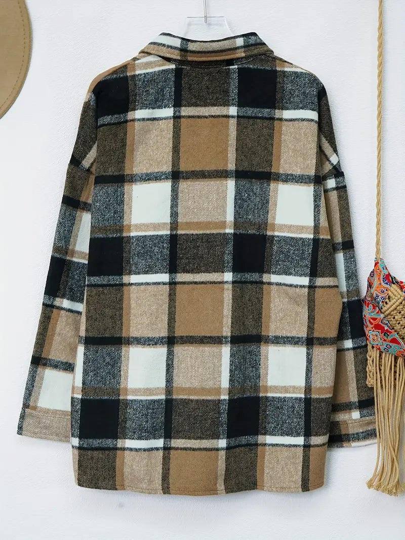 Fall Plaid Oversized Jacket
