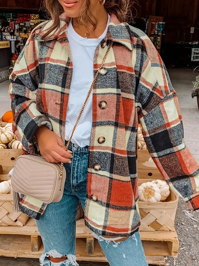 Fall Plaid Oversized Jacket