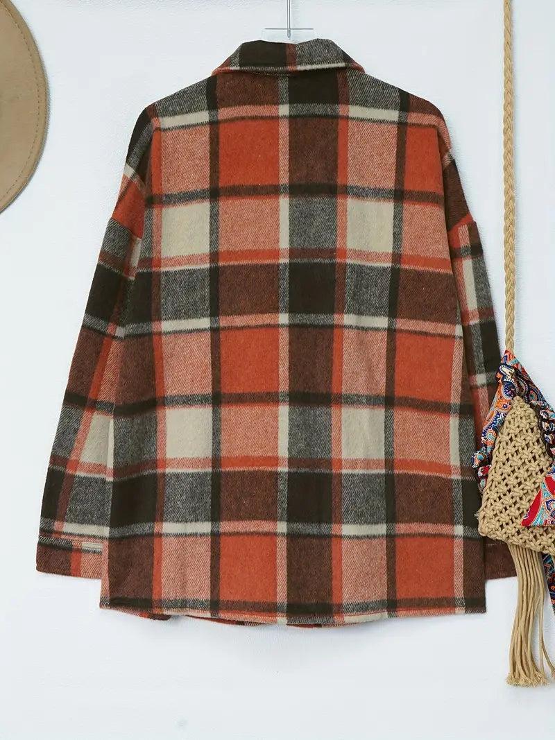 Fall Plaid Oversized Jacket