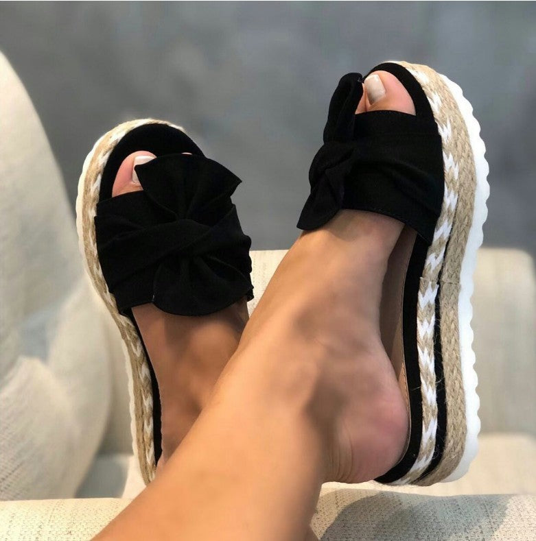 Bow Wedges Sandals
