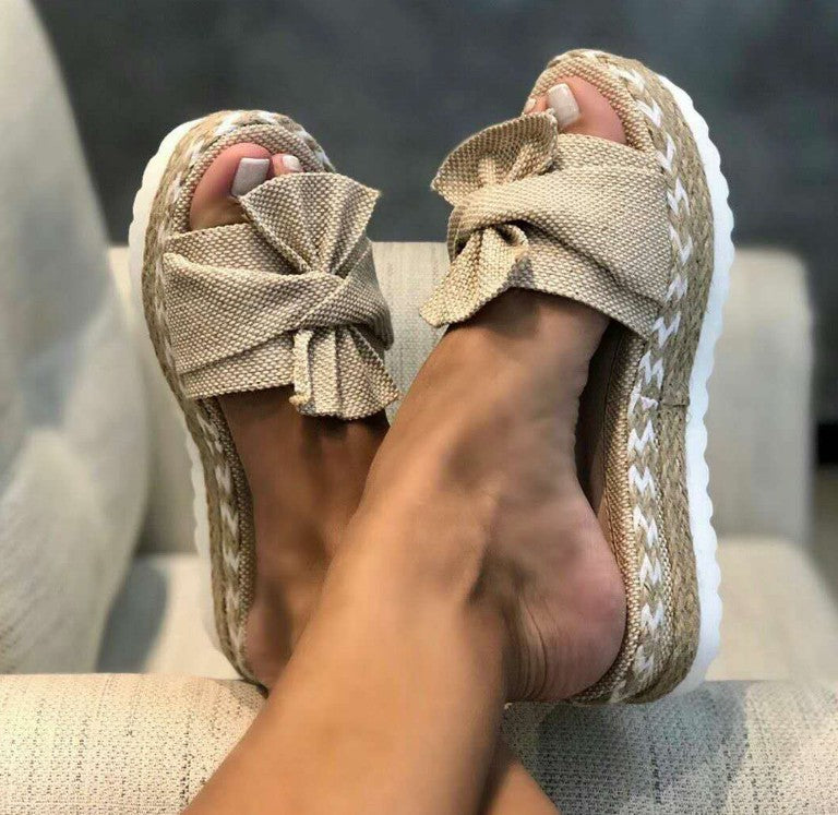 Bow Wedges Sandals