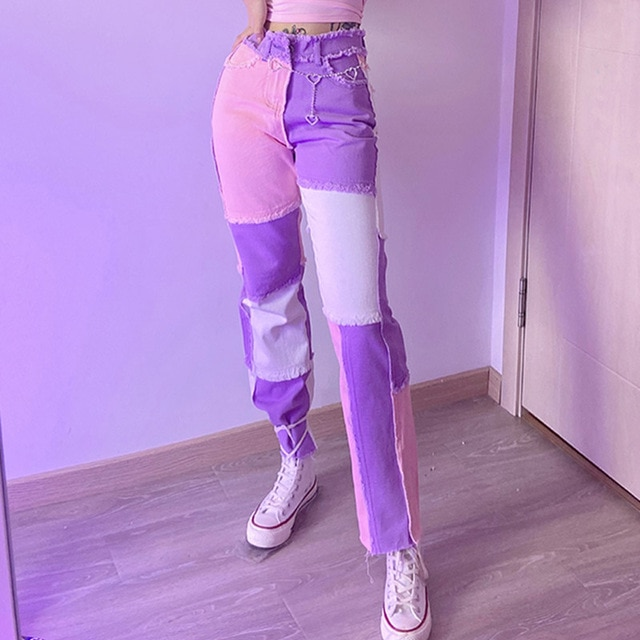 Distressed Patchwork Jeans