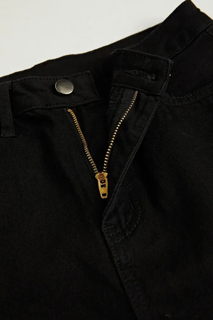 Black High Waist Distressed Flare Jeans