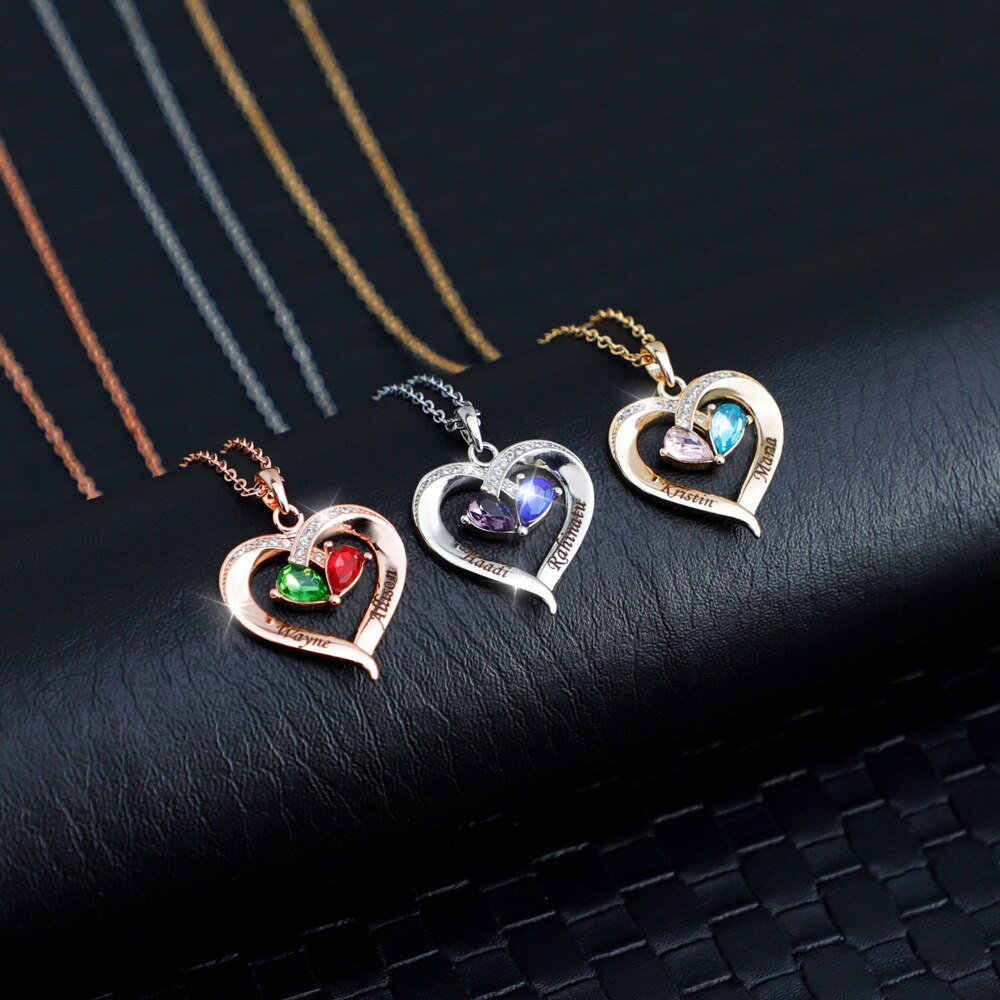 Forever Together Birthstone Heart Necklace