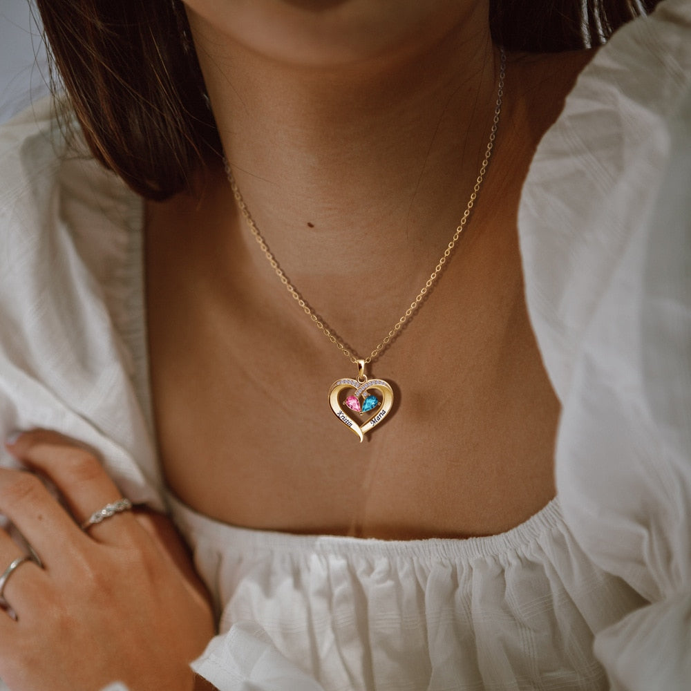 Forever Together Birthstone Heart Necklace