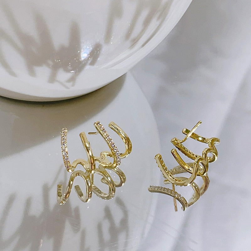 Multi-layer Crystal Earrings