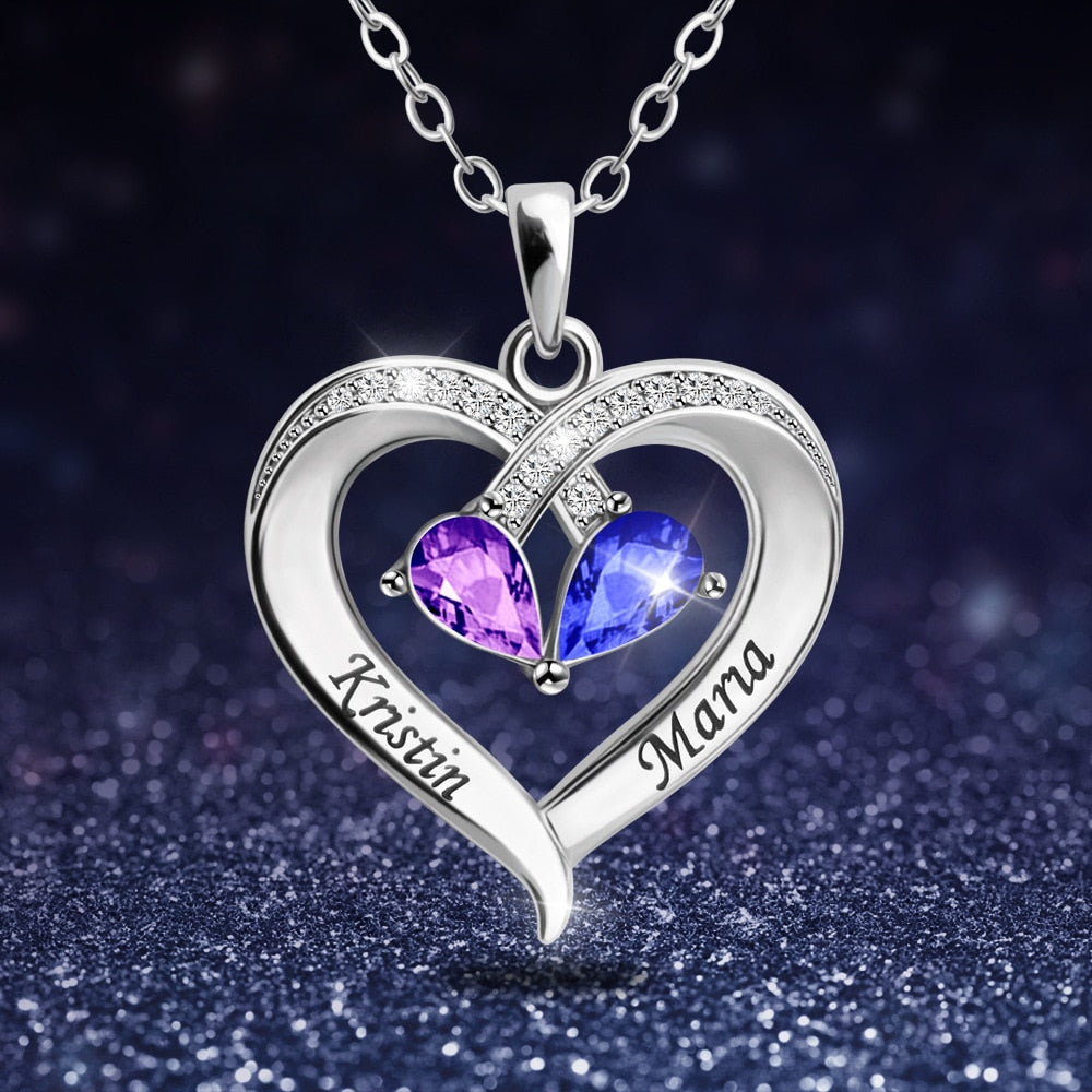 Forever Together Birthstone Heart Necklace