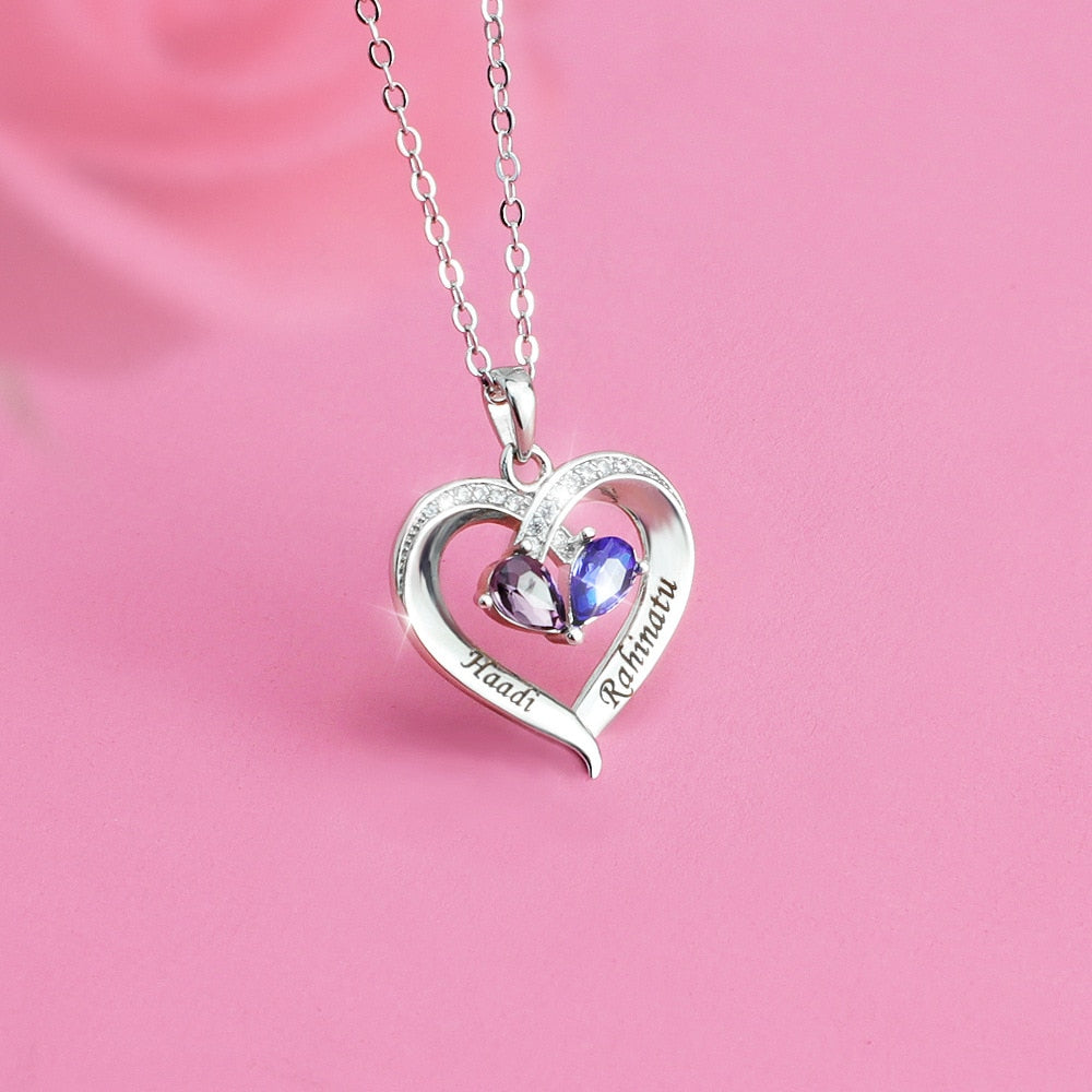 Forever Together Birthstone Heart Necklace