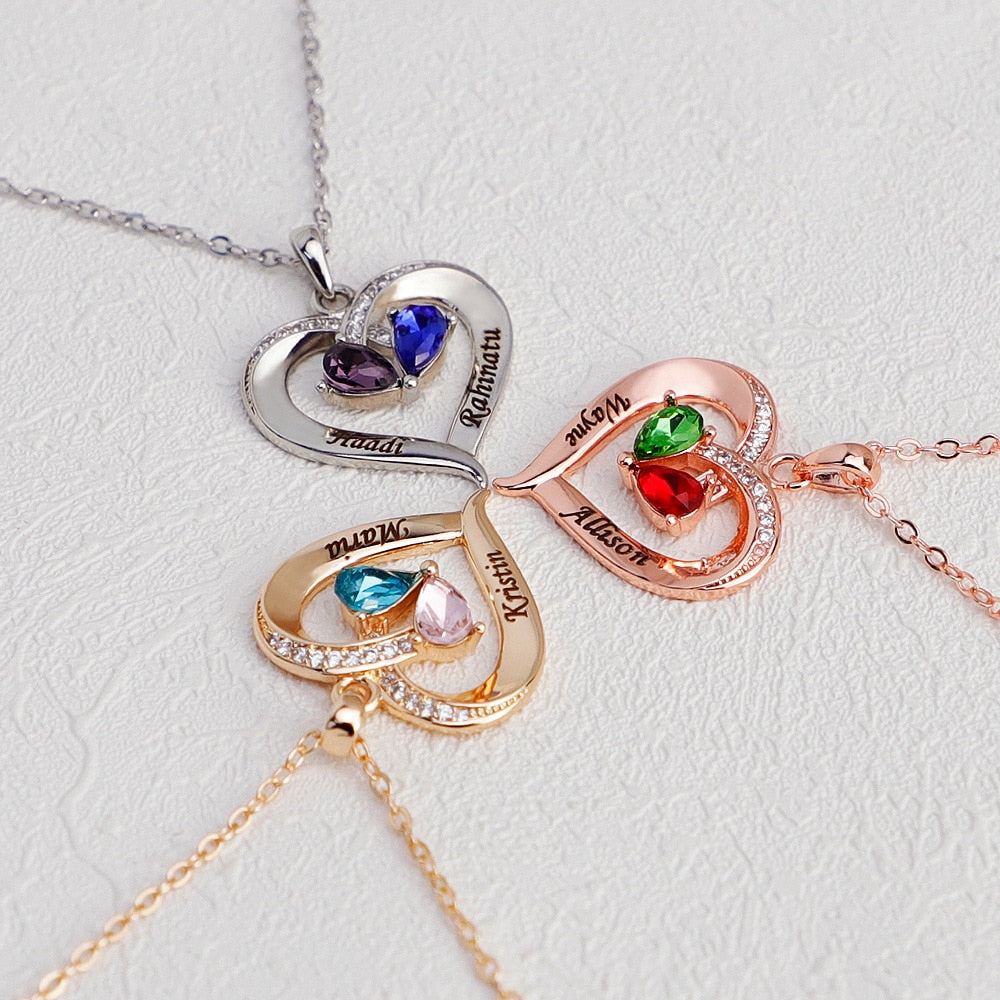 Forever Together Birthstone Heart Necklace