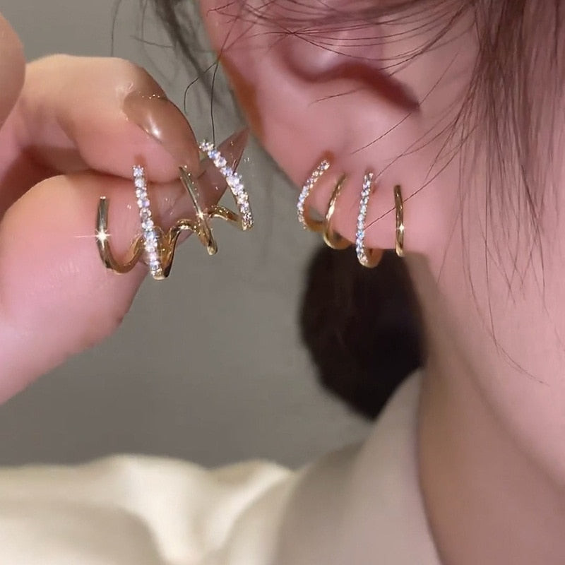 Multi-layer Crystal Earrings