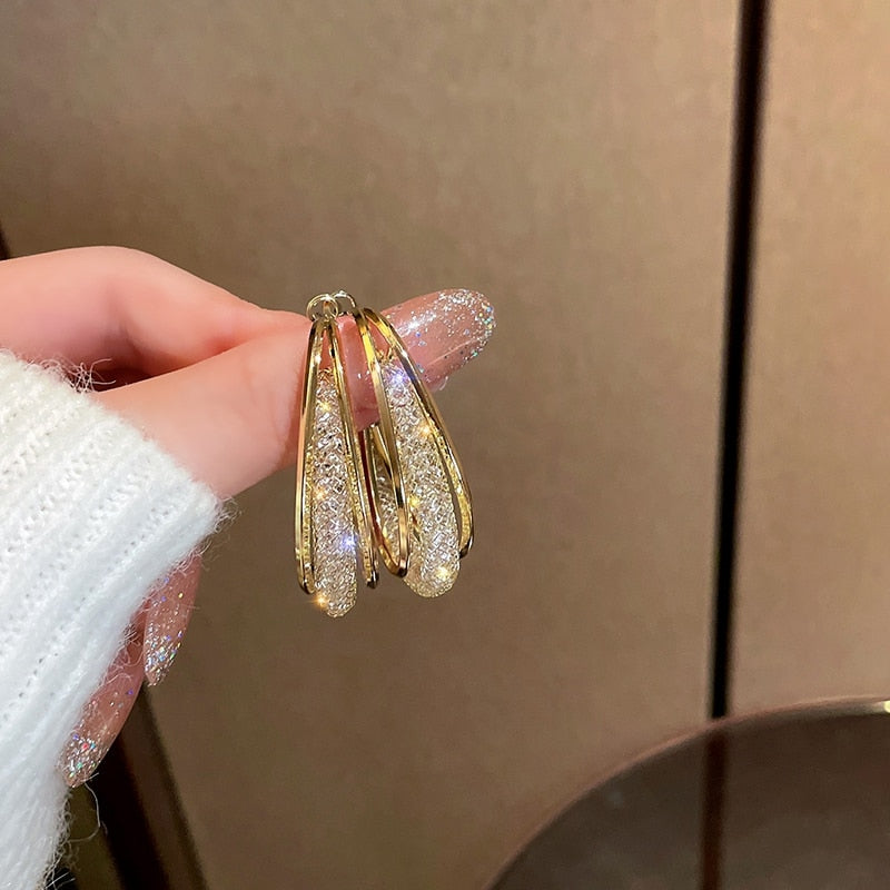 Geometric Oval Earrings