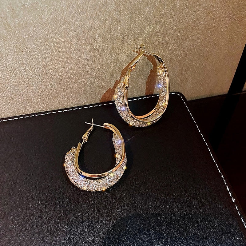 Geometric Oval Earrings