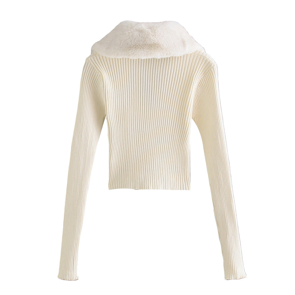 Tiffany Fur Collar Cardigan