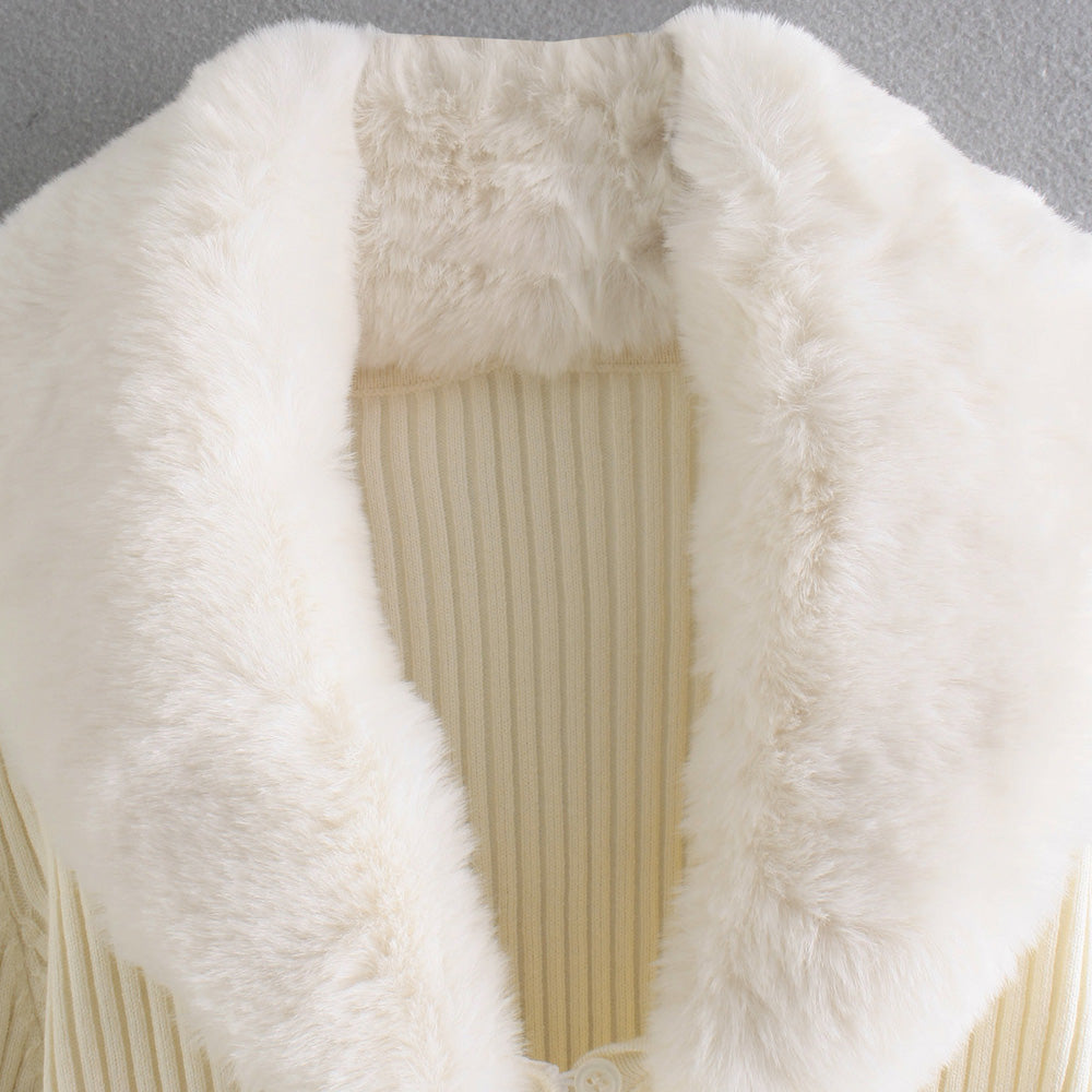 Tiffany Fur Collar Cardigan