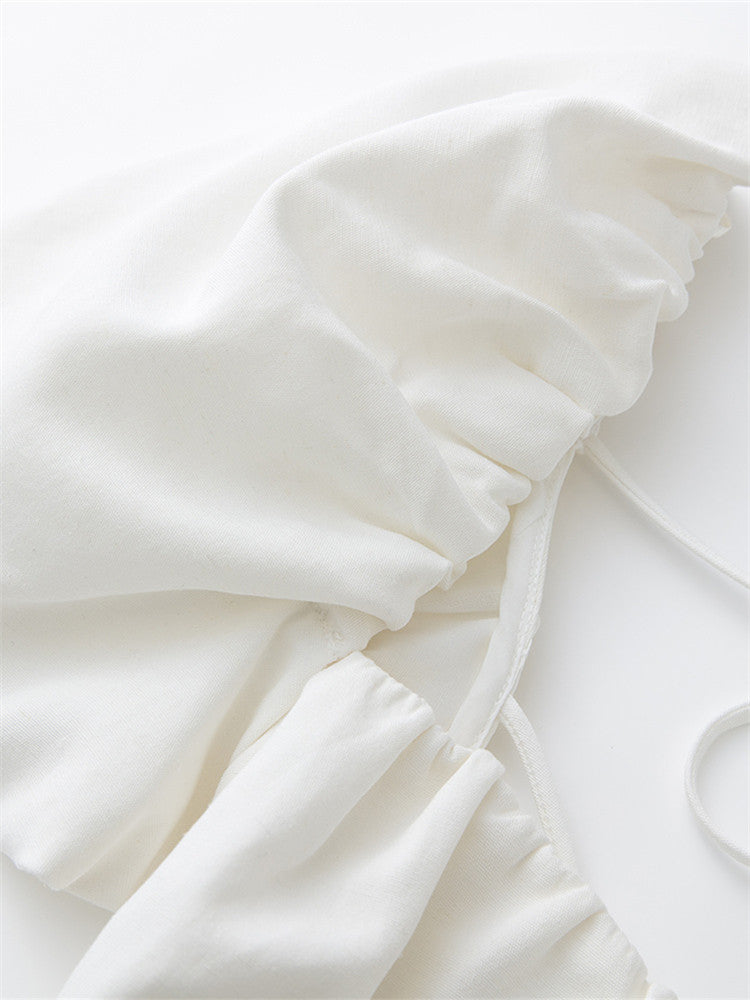 Lucille White Puff Dress