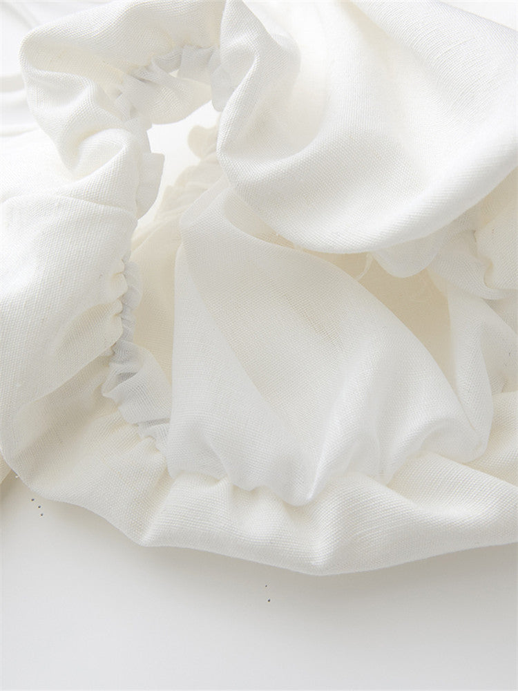 Lucille White Puff Dress