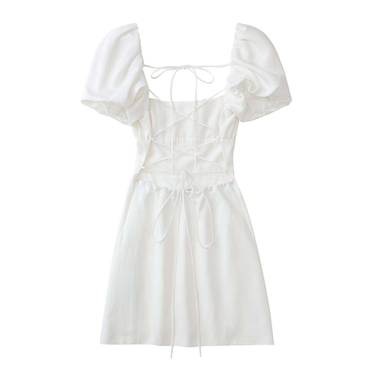 Lucille White Puff Dress