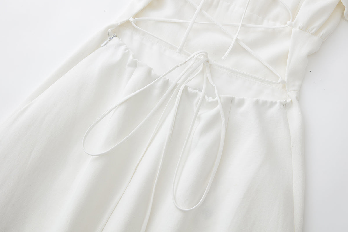 Lucille White Puff Dress