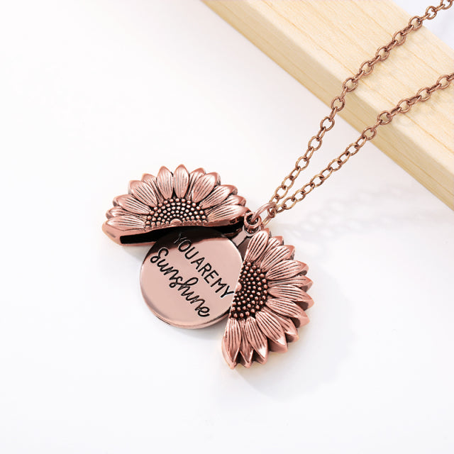 You Are My Sunshine Open Locket Sunflower Pendant
