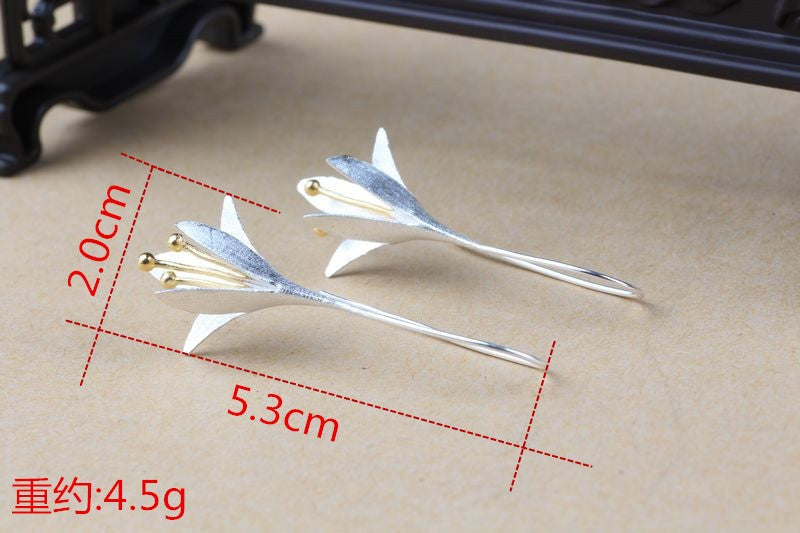 Long Flower Earrings