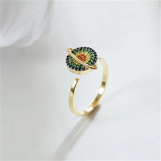 ROTATING PLANET SPINNING ANXIETY RING